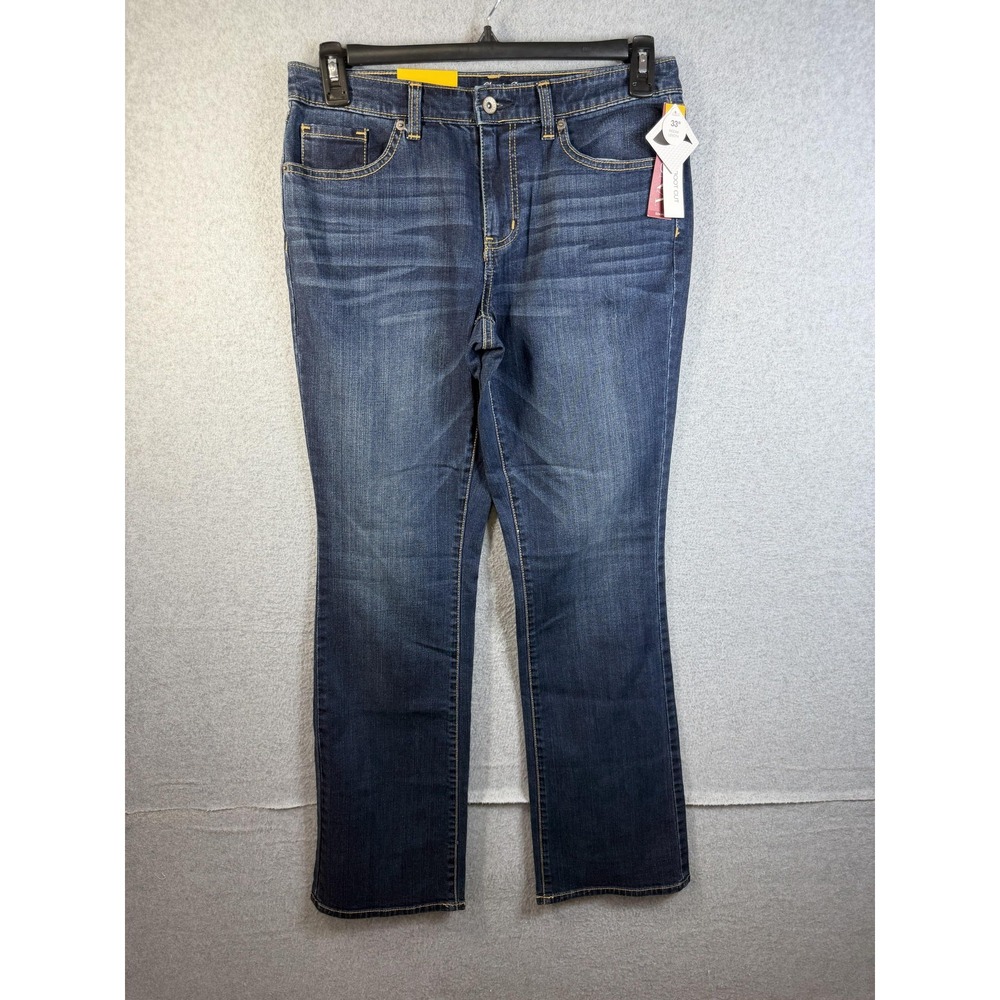 Merona Jeans Womens 10 Blue Bootcut Mid Rise Classic Stretch Denim Medium Wash